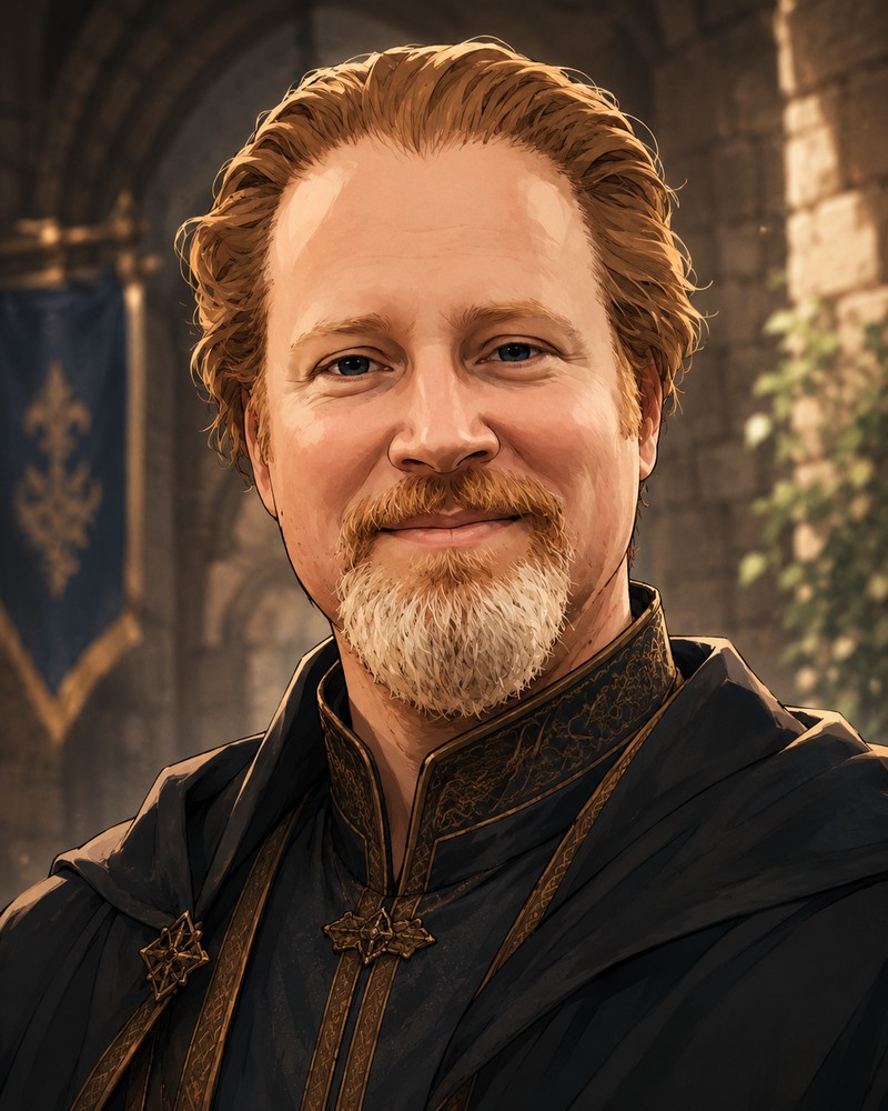 Fantasy-style portrait for Eric Vaubel Pathfinder